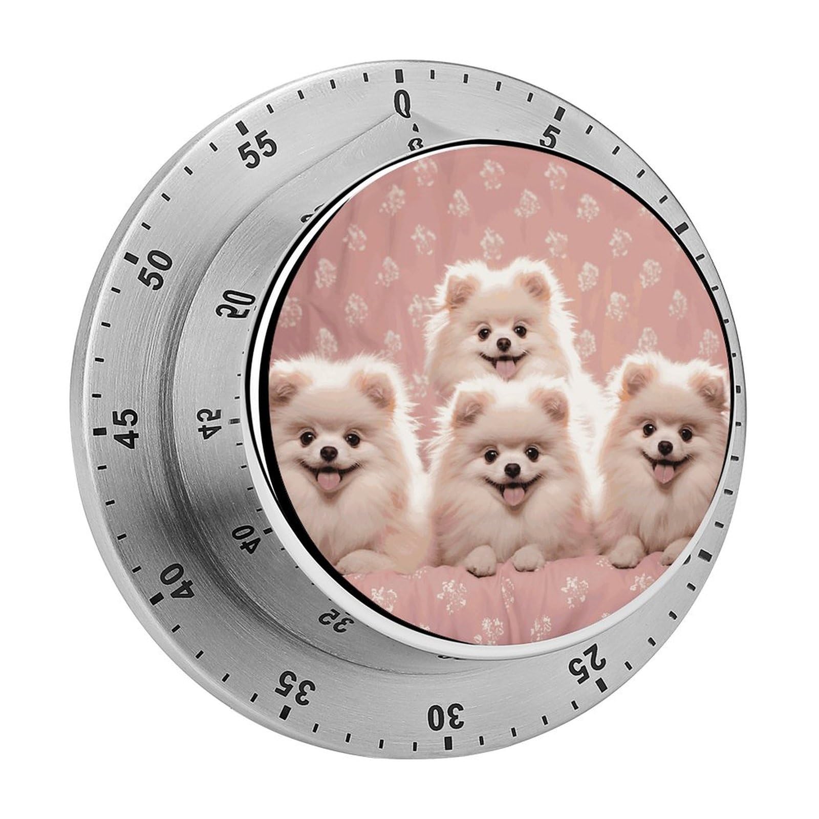 Pomeranians Puppies Printed Waterproof Christmas Timer with Loud Alarm Outdoor Timer for Cooking Exercise Baking
