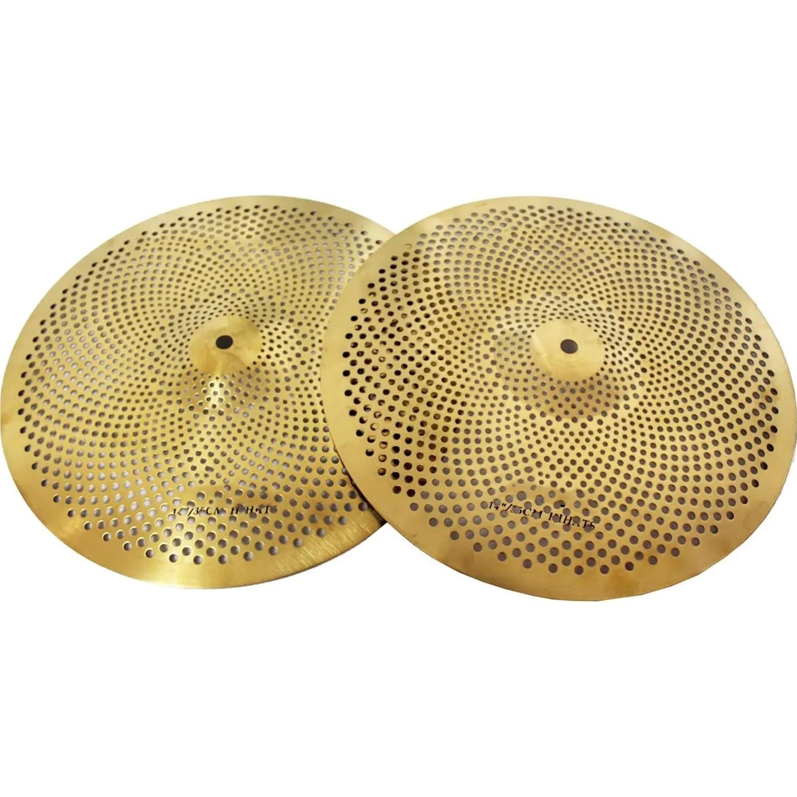 Trommelbecken Hihats-Becken Mit Geringer Lautstärke 14-Zoll-Übungs-Dämpferbecken Für Schlagzeug(Golden)