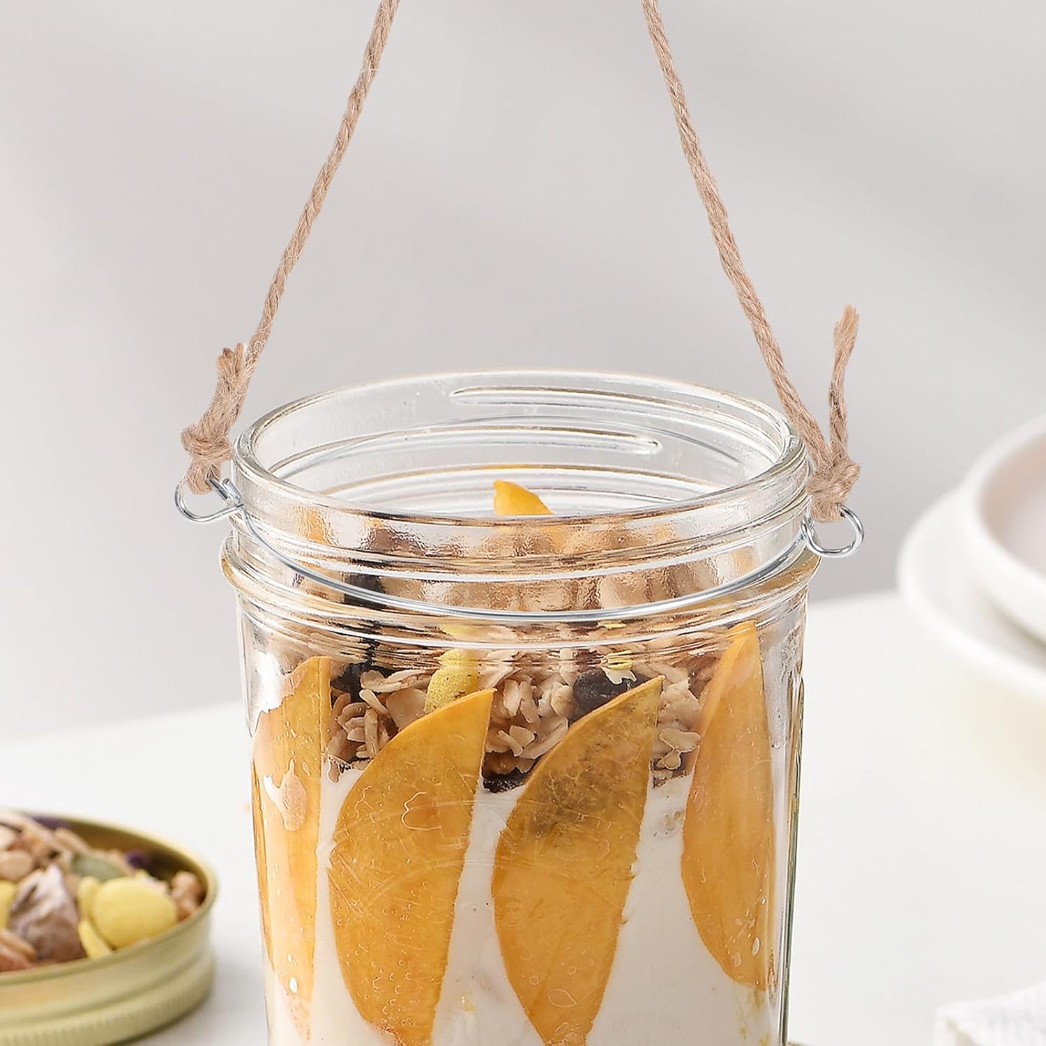GLEAVI Mason Jar Hangers 6pcs Stainless Steel Wire Handles for Decor image 5