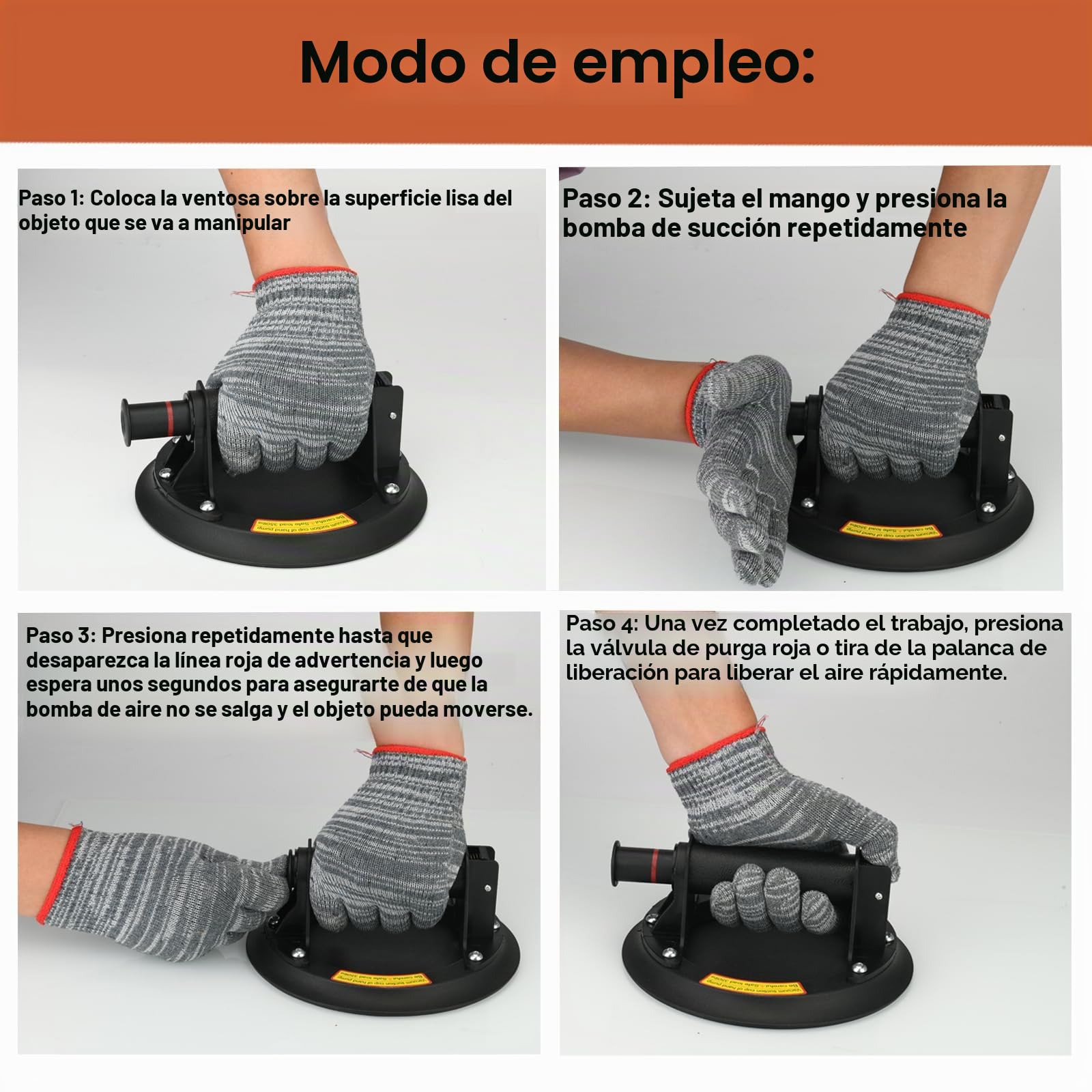 2 Pack 8"Ventosa Para Azulejos, Ventosas para Cristal con Maleta Portátil Ventosa de Vidrio Máx Cargas 200KG,Entosas de Vacío para Levantar Cristales, Mármol y Cerámica