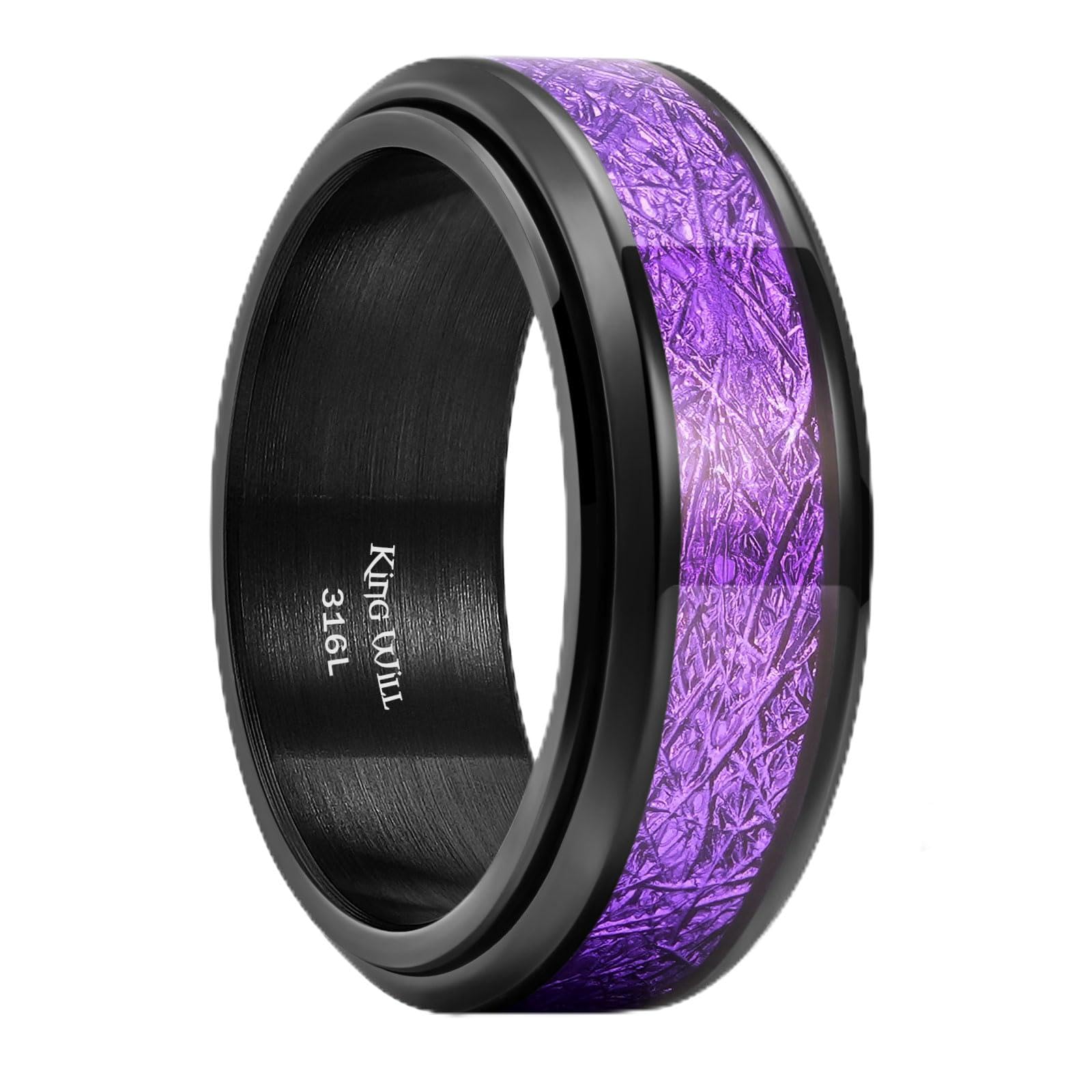 King Will 316L Stainless Steel Spinner Ring for Men Women- 8mm Width Fidget Ring with Dragon/Celtic Knot Pattern, Stress Anxiety Relief Comfort Fit Wedding Band