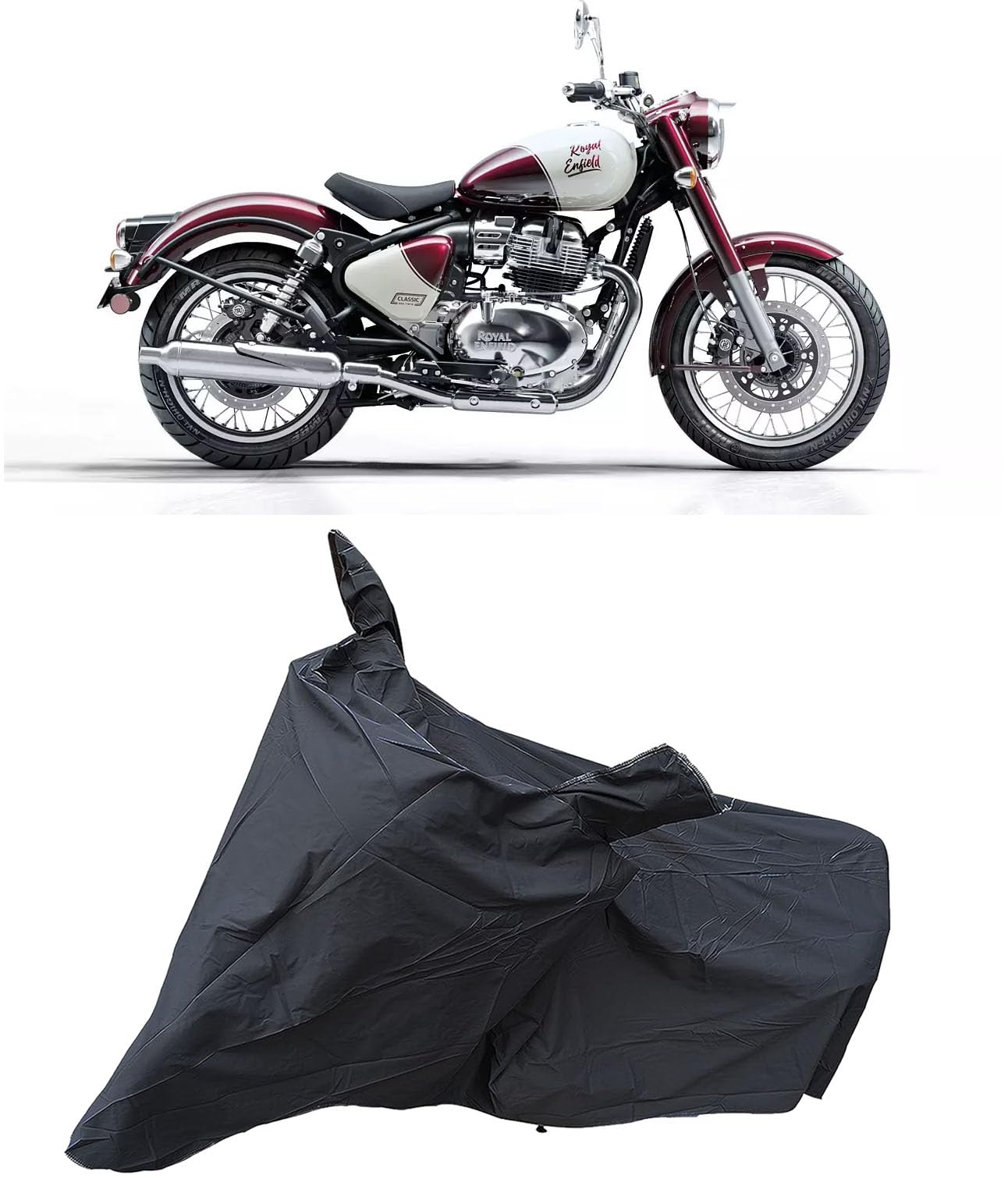 RE Classic 650 Waterproof Bike Body Cover | Snow + Sun & Dust Protection Easy to Clean + Belt with Lock-image-7