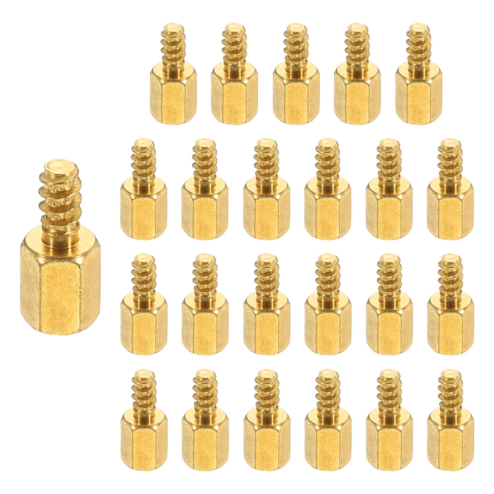 PATIKIL 24pcs M3 Male to Female Self-Tapping Hex Standoffs Spacers Pillars, M3 6+6mm Brass Motherboard Standoffs Copper
