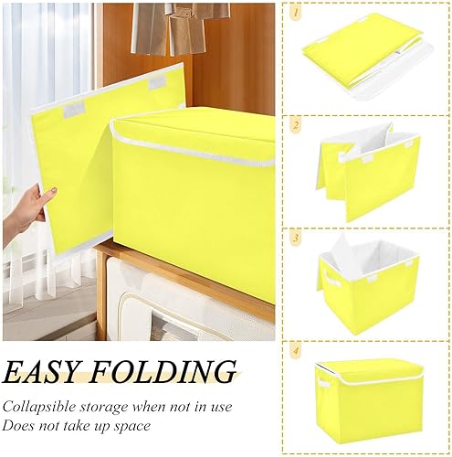Miniatura 4 de GAIGEO Moon Yellow - Caja de almacenamiento plegable de gran capacidad, organizadores de armario y almacenamiento