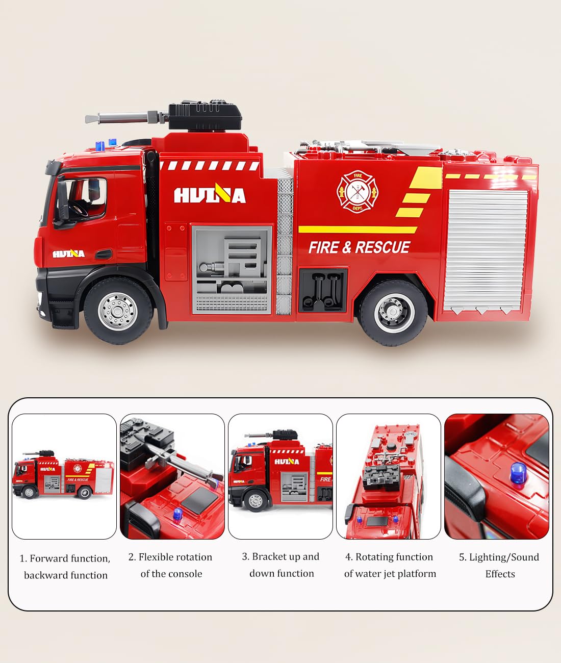 Amazon.co.jp: 消防車 放水車 リモコン 【1/14スケール 22ch 本格