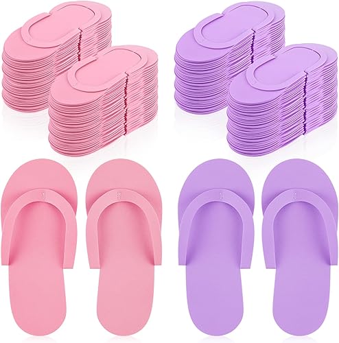 Miniatura 7 de Geyoga 48 pares de pantuflas desechables de pedicura de espuma, desechables, multicolor, para spa, pedicura, para mujeres, salón de manicura y spa