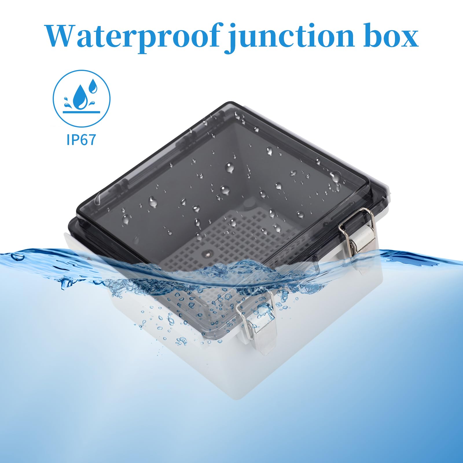 IP67 Wodoodporna Elektryczna Skrzynka Przyłączeniowa 150x150x90mm, Zewnętrzna Obudowa Zasilająca Z Przezroczystą Pokrywą, Idealna Do Skrzynki Rozdzielczej