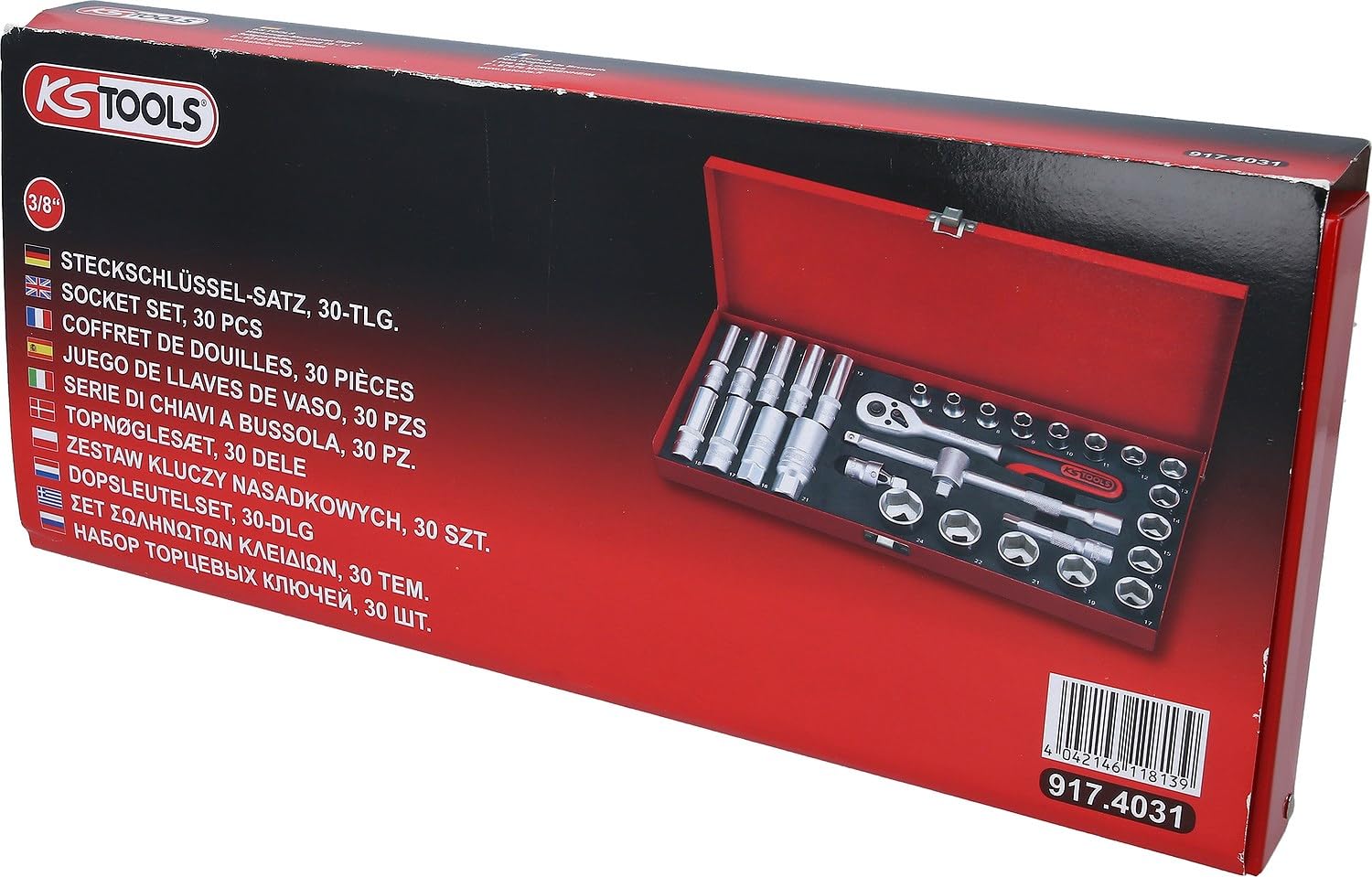 KS Tools 917.4031 - Pack de 30 piezas con llaves de vaso hexagonal Classic (tamaño: 3/8")