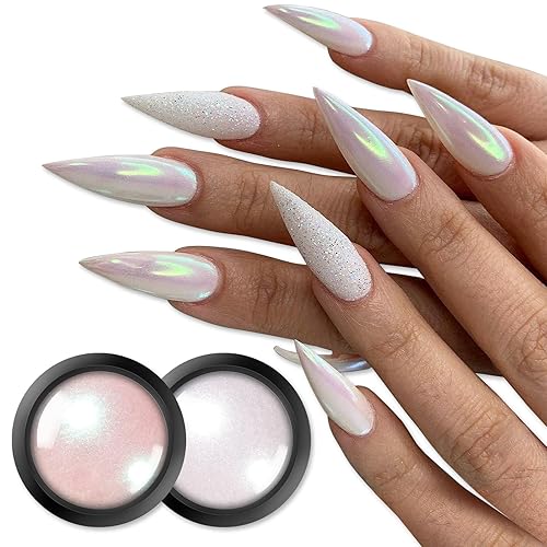 BORN PRETTY Pearl Lustre Polvo De La Perla De La Sirena En Polvo Y Aurora Blanco Manicura Nail Art Decoración Establece 2 Cajas disponible en Yaxa Colombia