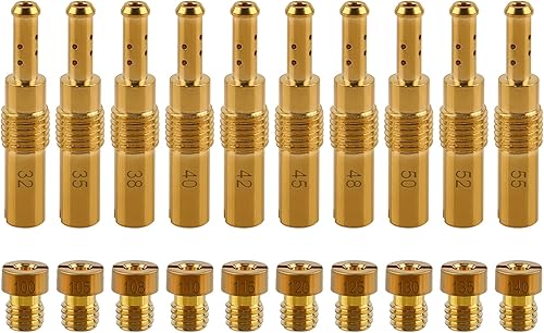 Carbhub 10 piezas de carburador principal con 10 piezas Slow & Pilot Jet para PWK Keihin OKO CVK se adapta a scooters chinos, ATV, karts con motor