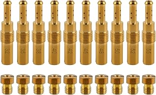 Carbhub 10 pcs Carburetor Main Jet with 10 pcs Slow & Pilot Jet for PWK Keihin OKO CVK Fits Chinese Scooters ATVs Karts with 125cc 150cc GY6 Motor Engine Carb