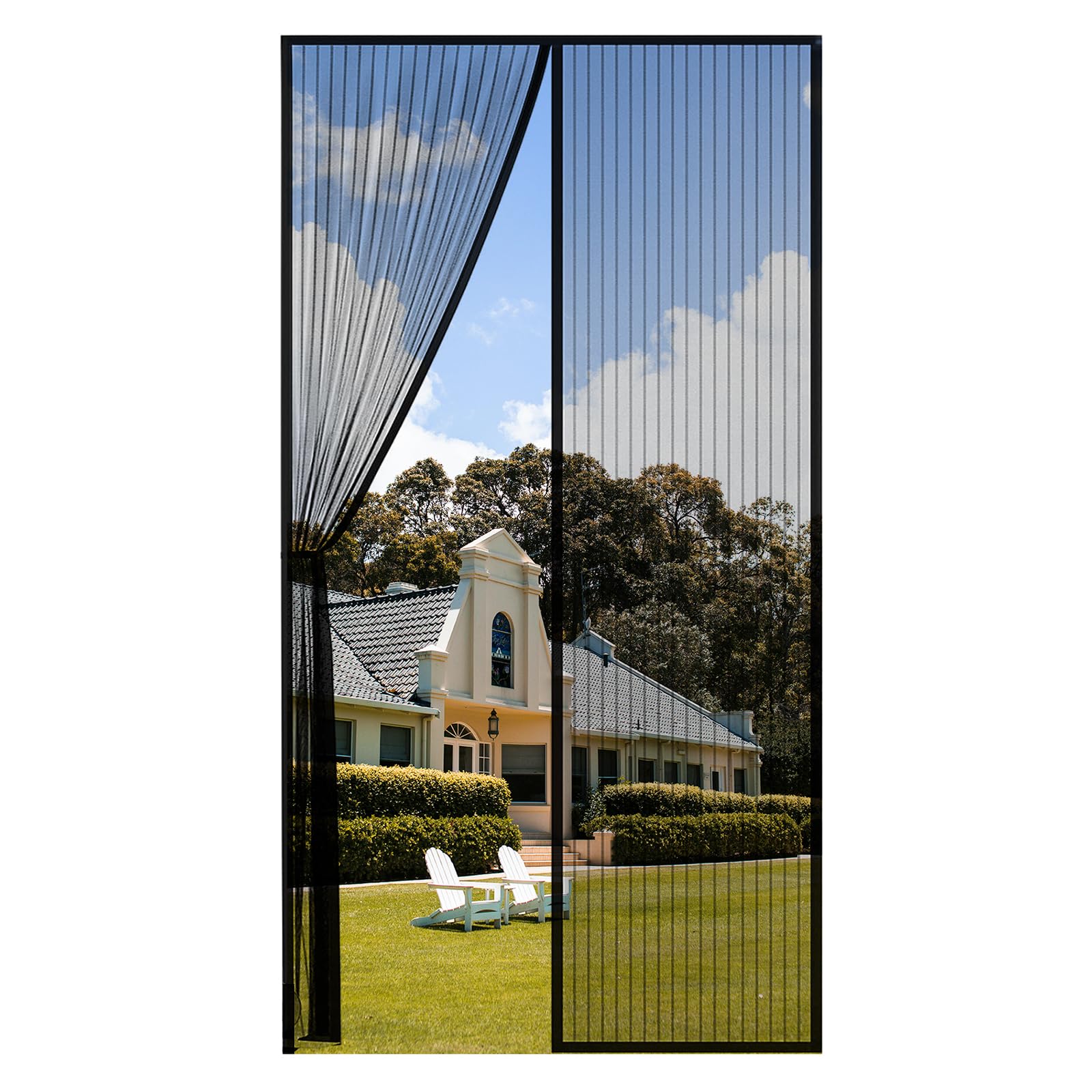 ViShawtek Zanzariera Magnetica per Porte Finestra, Zanzariere con Calamita Tenda Porta, Balcone Resistente Traspirante Tenda Zanzariere a Calamita Zanzariera Porta per Casa Ufficio Nero 100x220cm