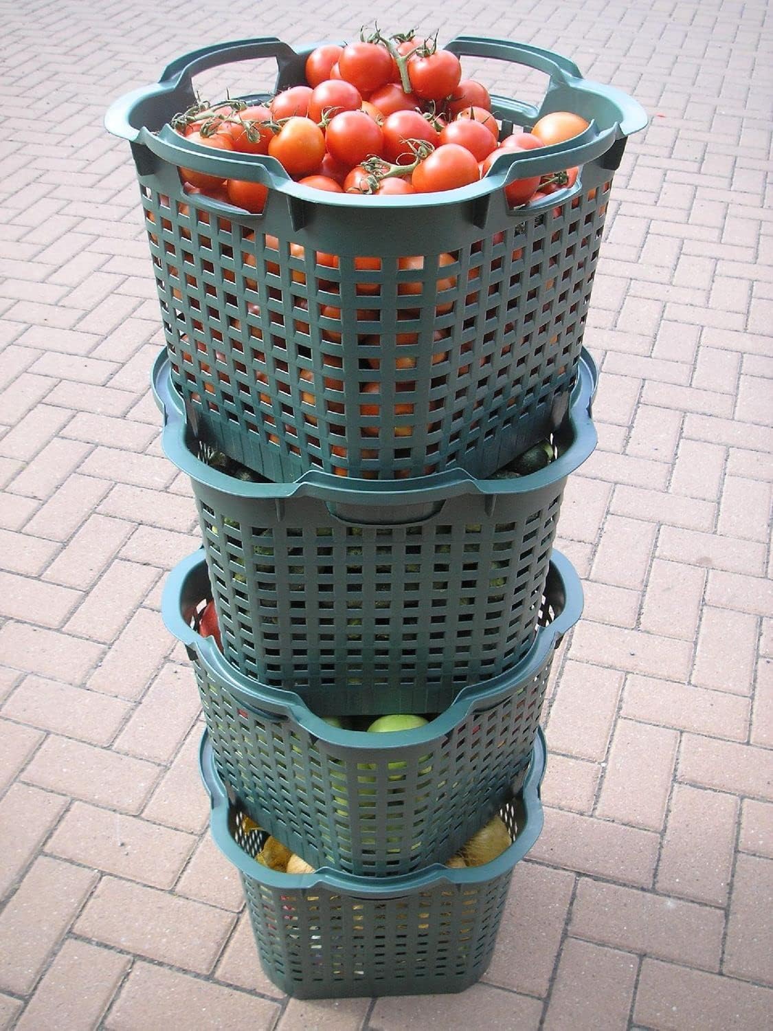 Erntekorb 25 Liter 5er Set Kartoffelkorb Braun Lebensmittelecht Gartenkorb