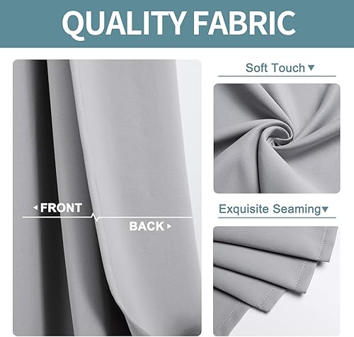 Miniatura 3 de ChrisDowa - Cortinas opacas con ojales para dormitorio y sala de estar juego de 2 paños con aislamiento térmico para oscurecer ambientes