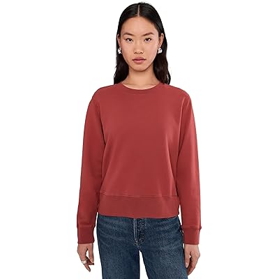 Mod-o-doc Long Sleeve Open Crew Neck Sweatshirt spiced cider