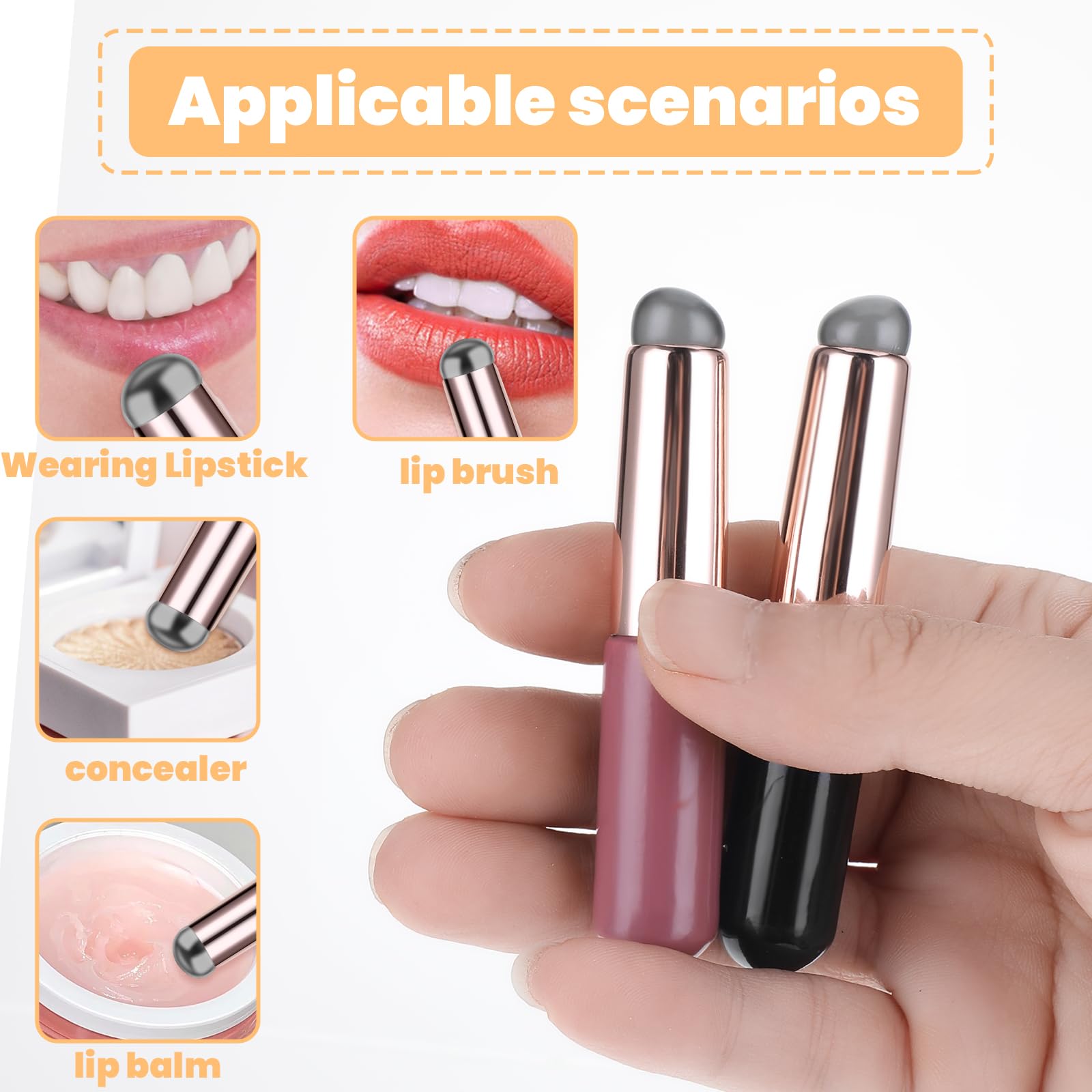 Confezione 2 Pennelli Labbra Silicone Applicatore Labbra Silicone Cappuccio Applicatore Elastico Silicone Pennello Maschera Pennello Silicone Pennello Applicatore Previene Desquamazione Delle Labbra
