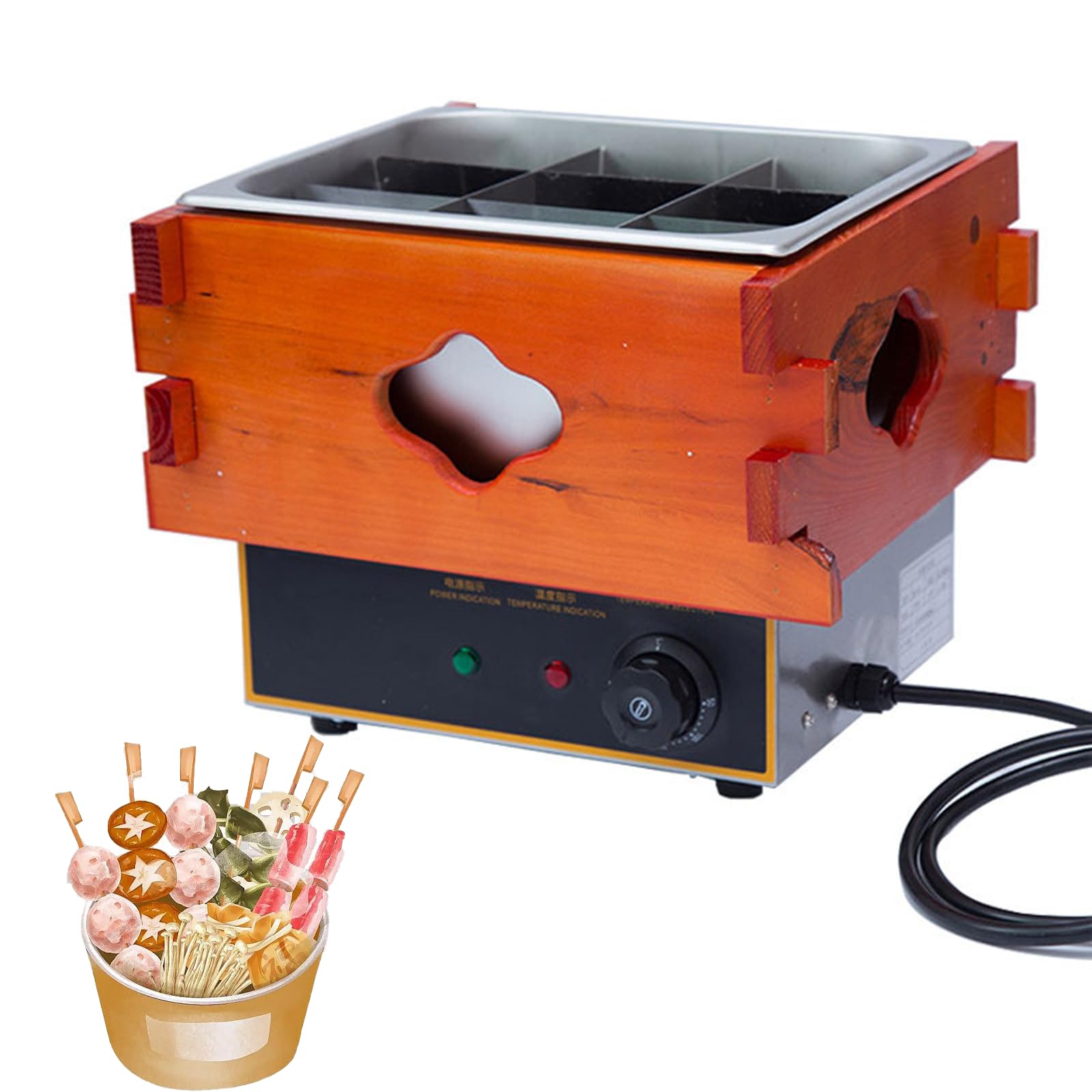 Máquina de cocina, máquina eléctrica para perritos calientes, máquina de ensartar alimentos de 9 rejillas, control de temperatura multifuncional con temporizador, adecuada para bares de aperitivos y r