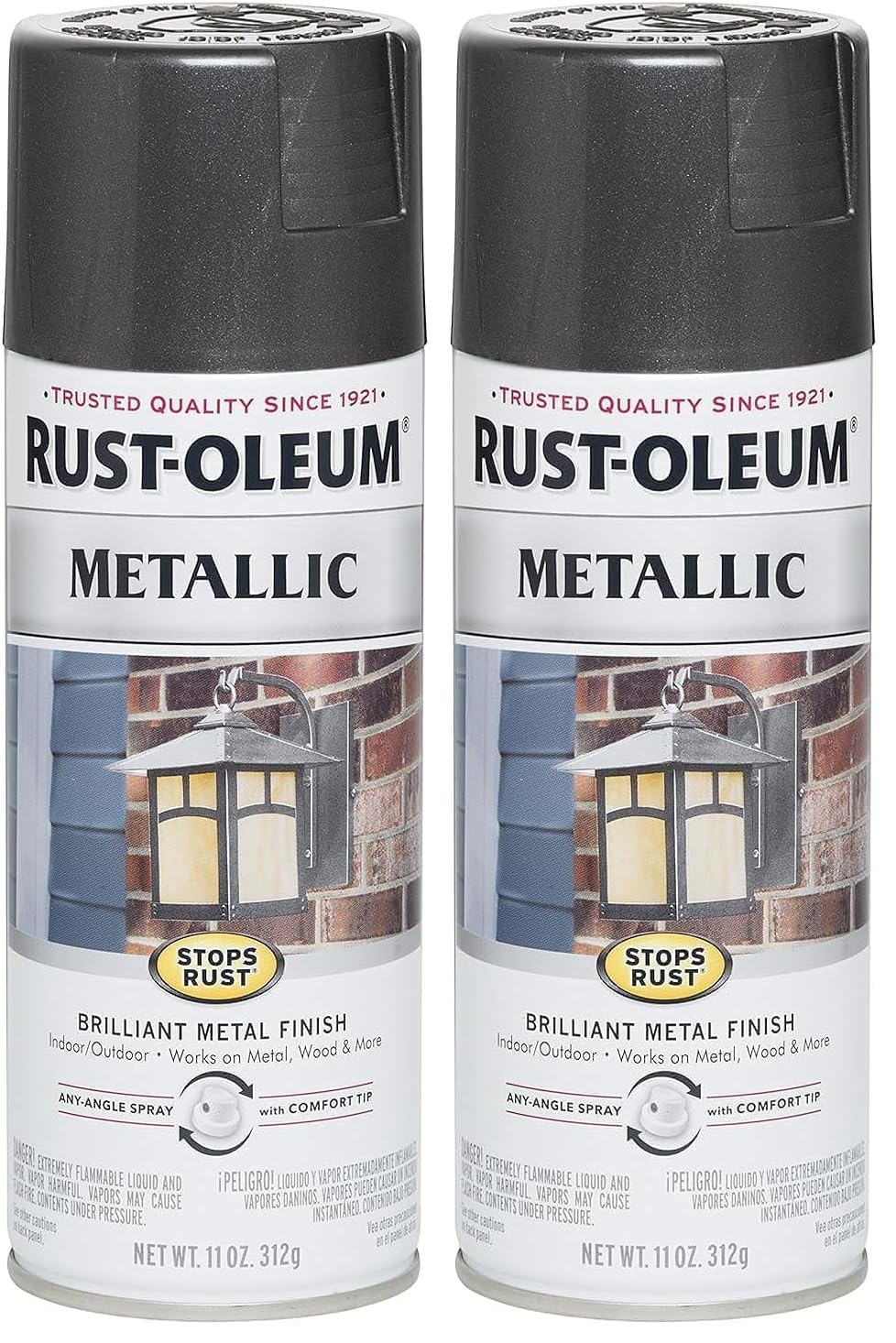 Rust-Oleum 244228 Stops Rust Metallic Spray Paint, 11 Ounce, Charcoal (Pack of 2)