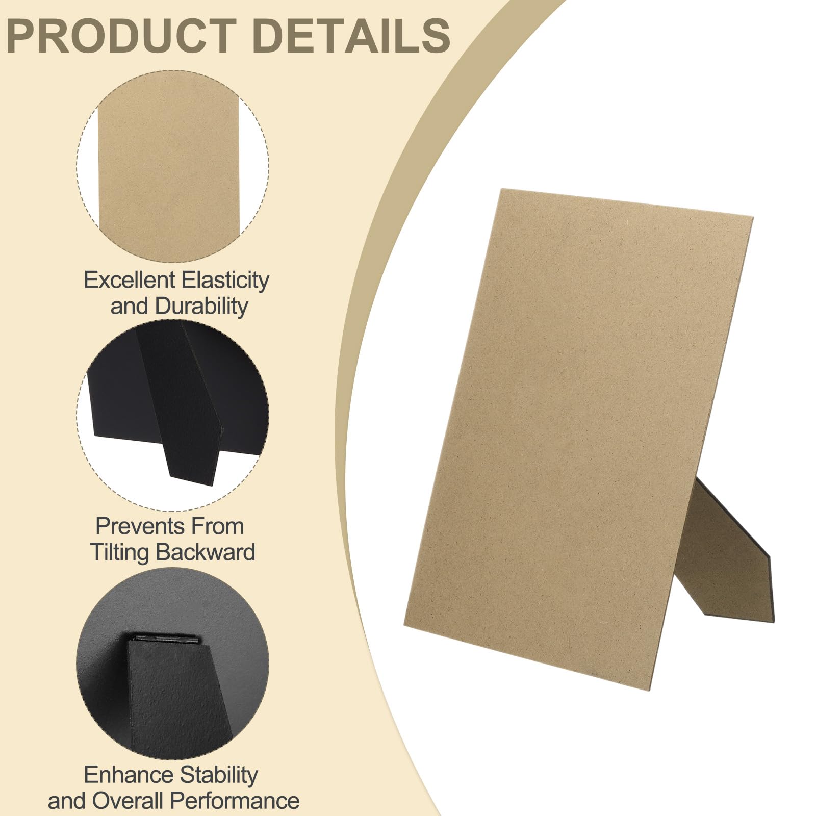 PATIKIL 20 Pack Easel Back for Picture Frame 8 x 12 Inch Replacement Picture Frame Easel Back DIY Photo Board for Photo Frames Tiles Black - Image 3