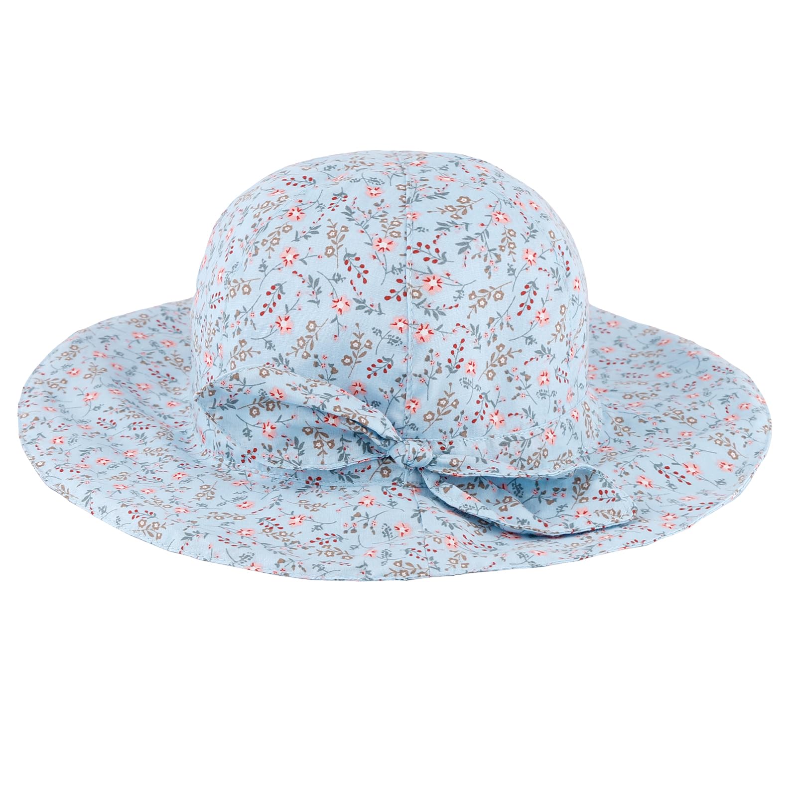 LACOFIA Cappellino Estivo da Sole per Neonata UPF 50+ Cappello da Pescatore per Bambina Berretto Mare con Sottogola Regolabile
