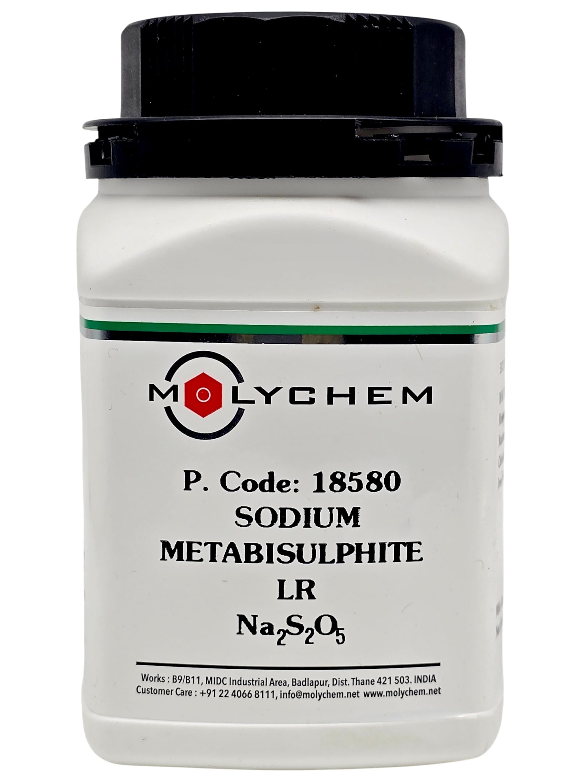 MOLYCHEM Sodium Metabisulphite extrapure LR Grade, 95%, 500gm, CAS: 7681-57-4, Molecular Formula: Na2S2O5, Storage: Room Temperature, Shelf Life: 60 Months, for lab and industrial use-image-12