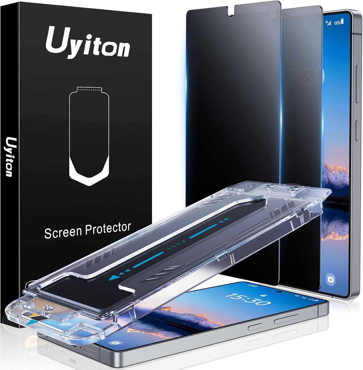 Uyiton for Samsung Galaxy S25 Ultra Matte Privacy Screen Protector - Anti-Fingerprint Anti-Spy Shatterproof Full Coverage Case Friendly 9H Tempered Glass Screen Cover, 2 Pack Matte Black Samsung Galaxy S25 Ultra