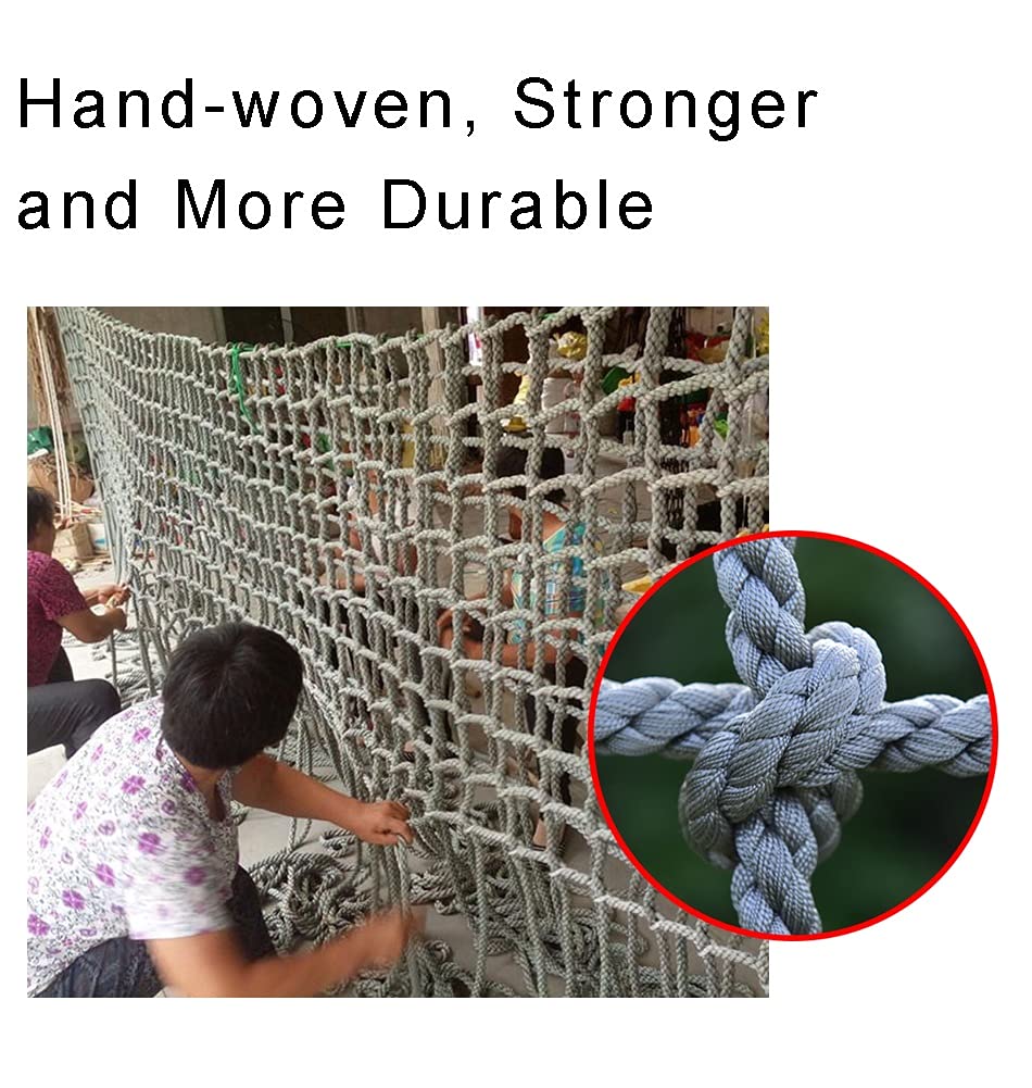 Rete di Corda, Rete da Arrampicata in Nylon Resistente per Bambini e Adulti - Rete a Maglie giganti per Parco Giochi, Arrampicata su Alberi all'aperto, Rete da Giardino e Uso automobilistico