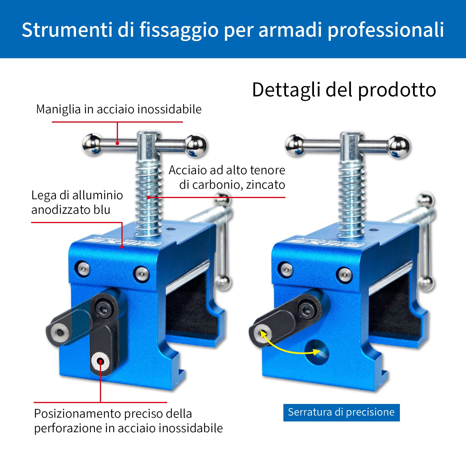 4 Pezzi Morsetto per Armadietti, Morsetto per installazione di armadietti