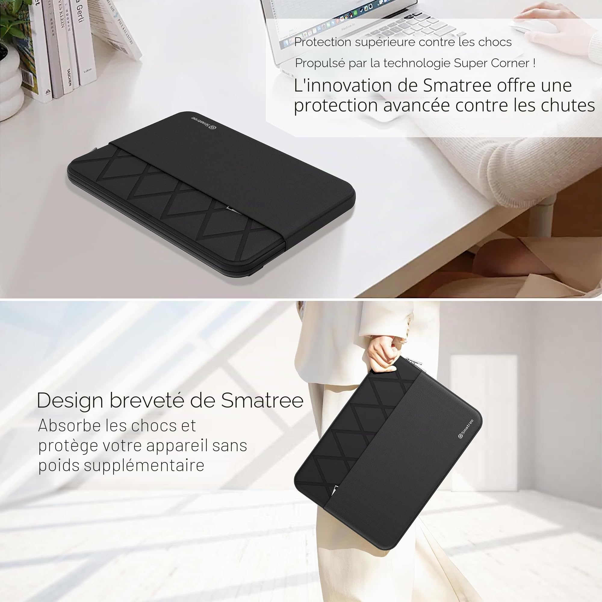 Smatree Housse pour ordinateur portable 17" pour LG gram 17 | Coque de protection LG avec poche pour accessoires, design breveté antichoc (E612)