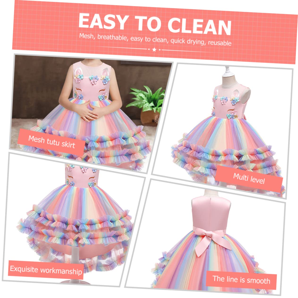 1pezzi Gonna Tulle Per Bambine Con Design Unicorno Costume Cosplay Per Feste e Occasioni Speciali Per Compleanni e Spettacoli