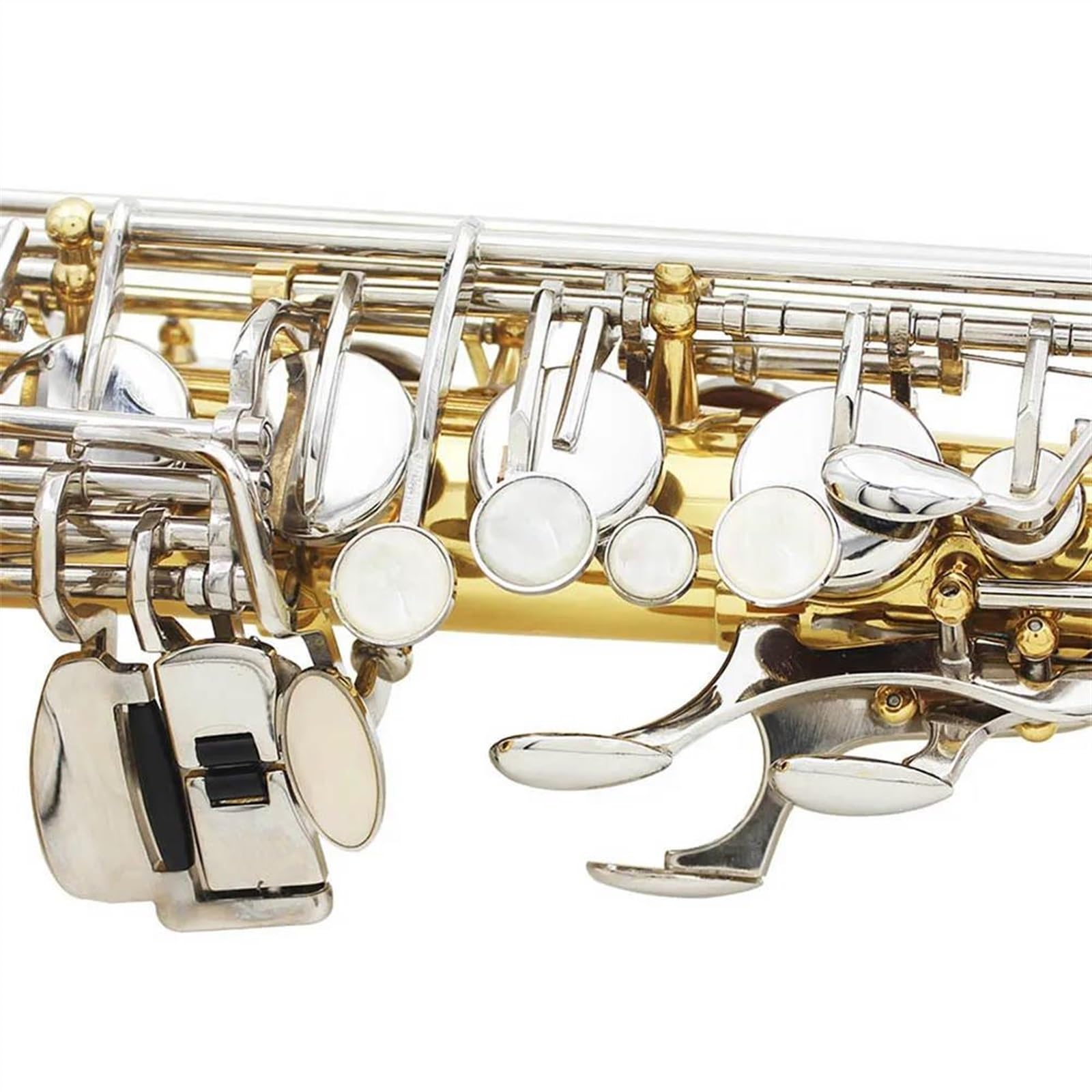 Sassofono per Studenti, Amanti della Musica, Sassofono Contralto in Mi bemolle, Ottone Laccato Oro, Custodia, bocchino e Accessori, Oro, Oro e Argento,Gold Silver