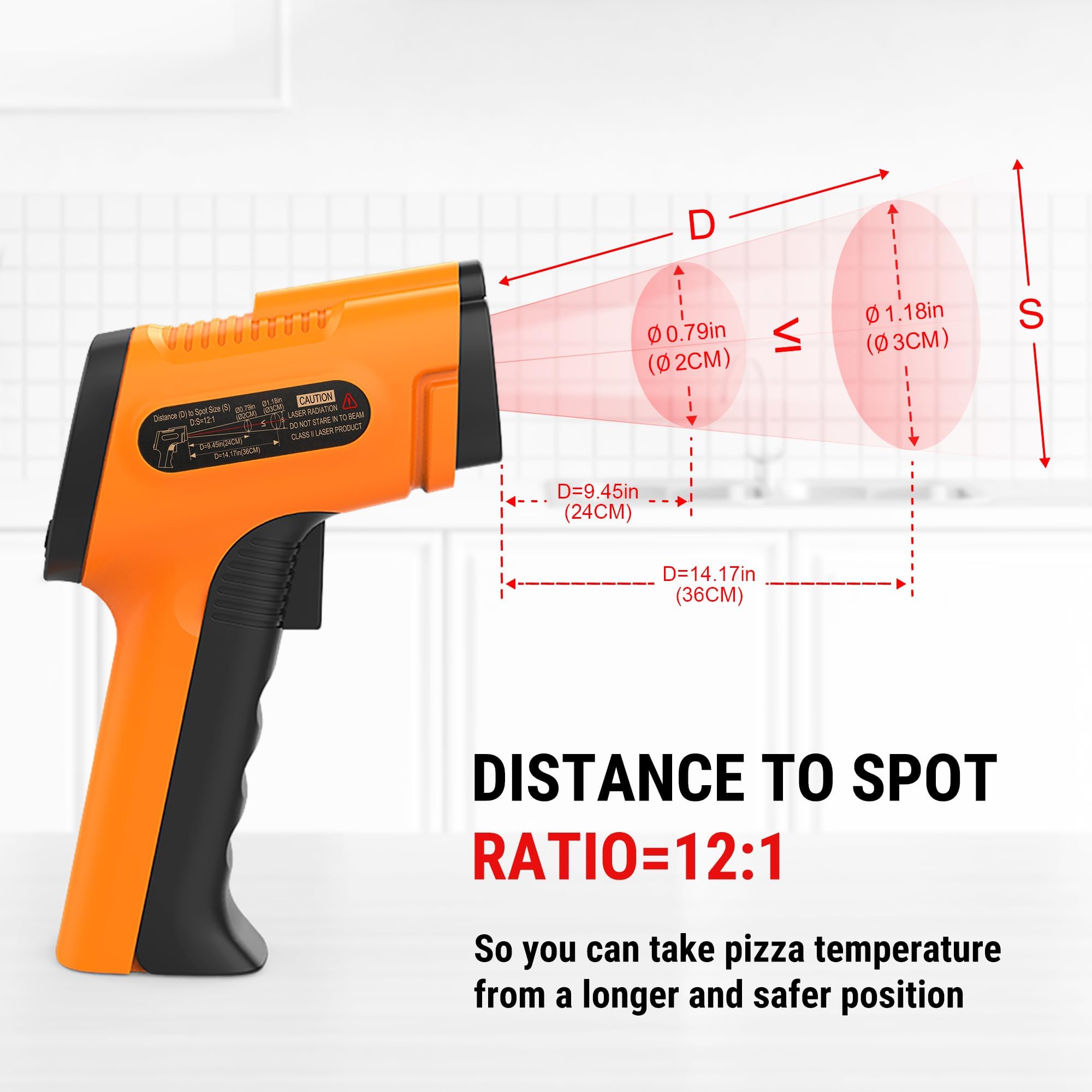 TempPro TempScan Thermometer - Non-Contact Temp Gun -4