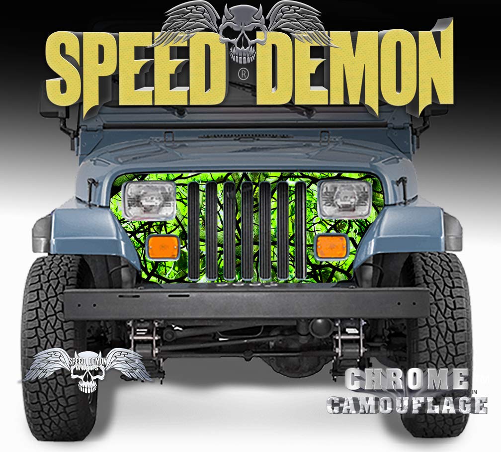Grill Wraps fits Jeep Wrangler Green Zombie Bile Camo 1987-1995 :  Automotive - Amazon.com