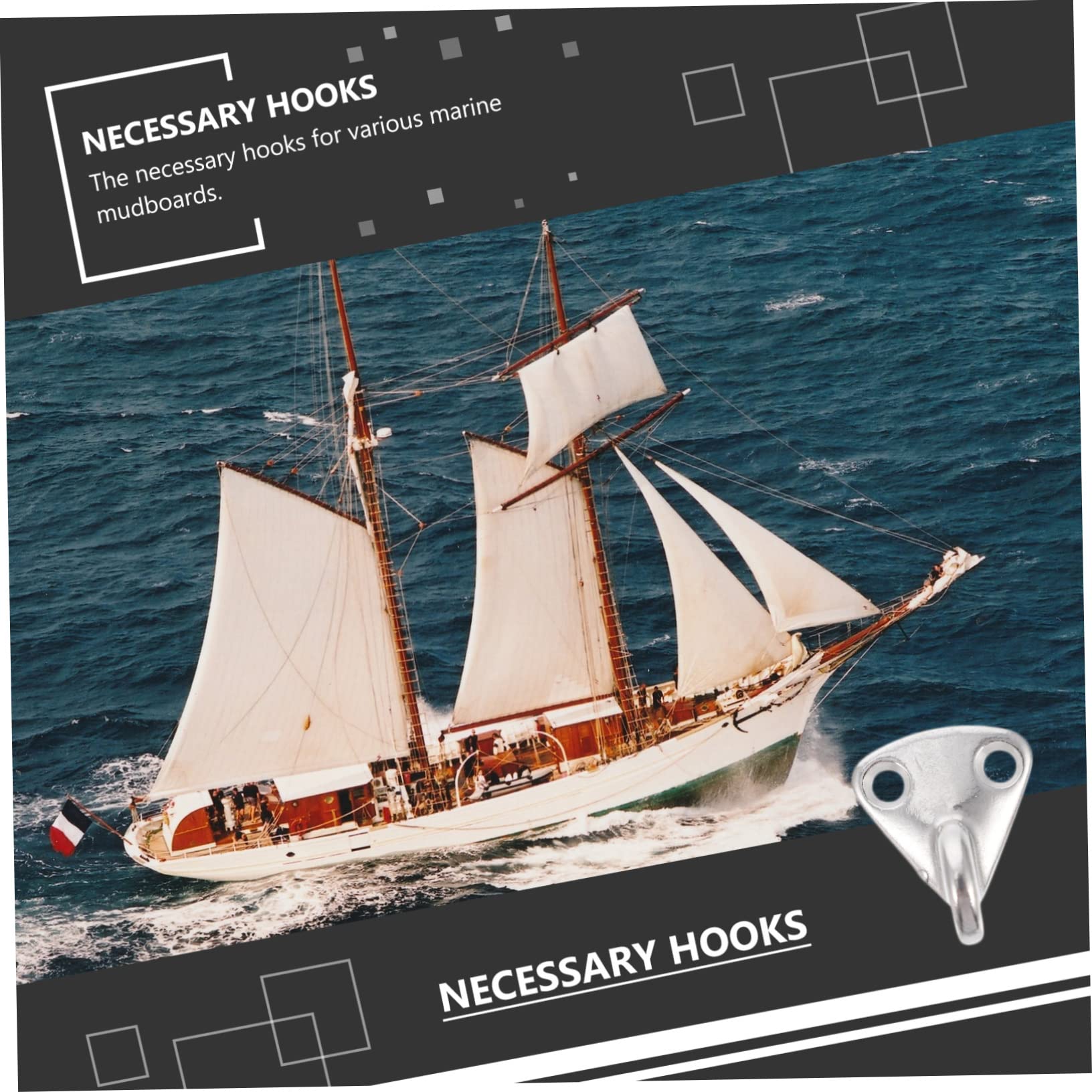 GOOHOCHY Dirt Board Hooks for Yacht 2pcs 316 Stainless Steel Ladder Hooks Boat Accessories