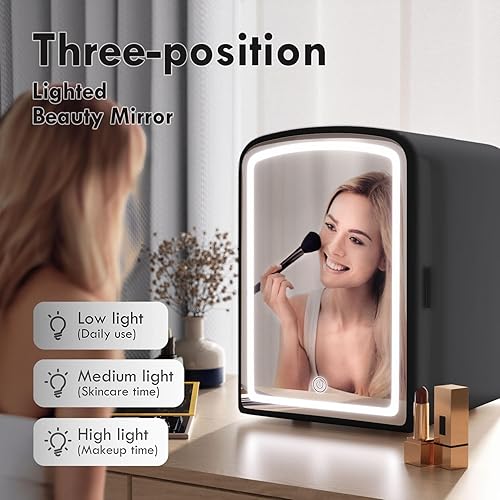 Miniatura 3 de COYCYQI Cool and Portable Mini Fridge - Ideal for Bedroom, Car, Office, and Dorm Room - 4L6 Can Electric Cooler & Warmer for Food, Drinks, Skincare,