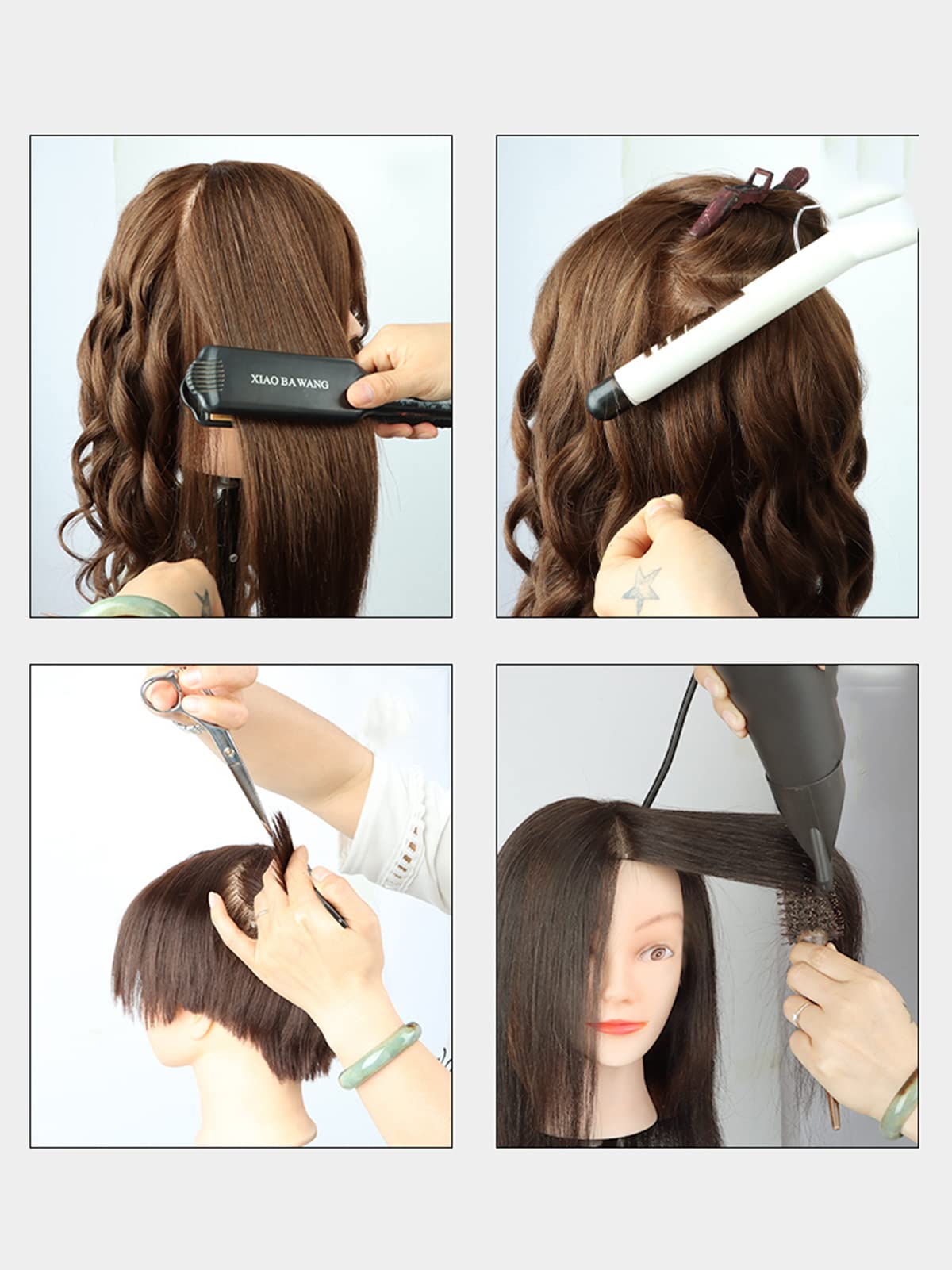 Amazon.co.jp: マネキン ヘッド マネキンヘッド、本物の髪の素材、約50