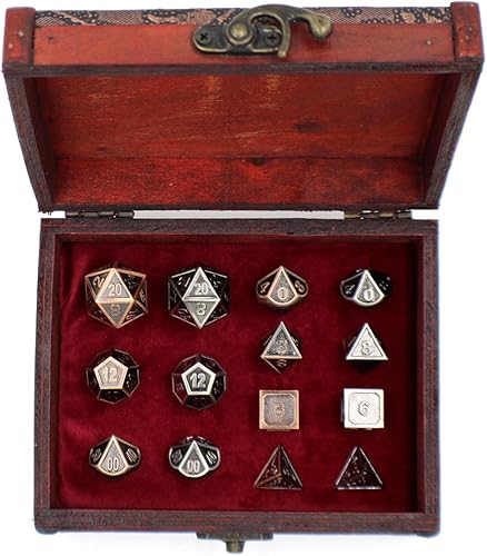 Miniatura 2 de Dos juegos de rol de dados de metal con baúl de almacenamiento para juegos de mesa