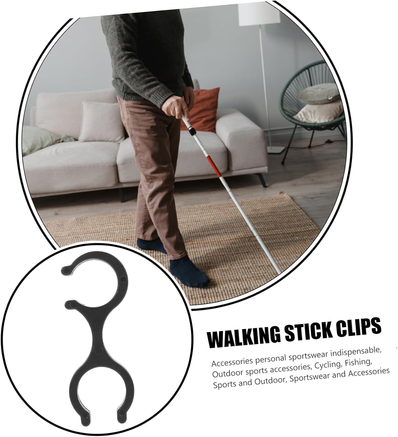 VICASKY Lightweight Trekking Pole Accessories 8 Clips Clips for Walking Sticks
