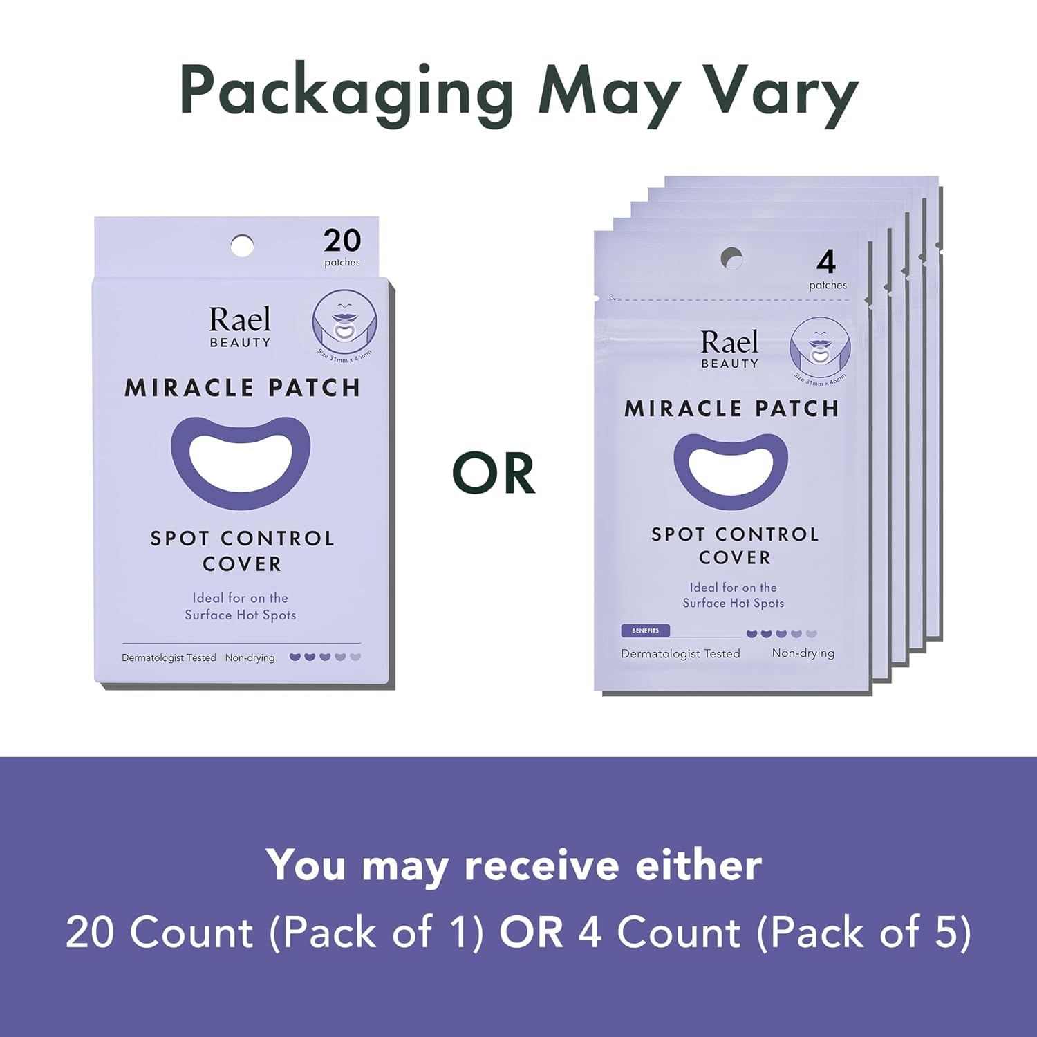 Rael Pimple Patches, Miracle Spot Control Cover - Hydrocolloid Acne Pimple Patch, Strips for Zits and Blemish, Korean Skin Care (20 Count) - Image 7