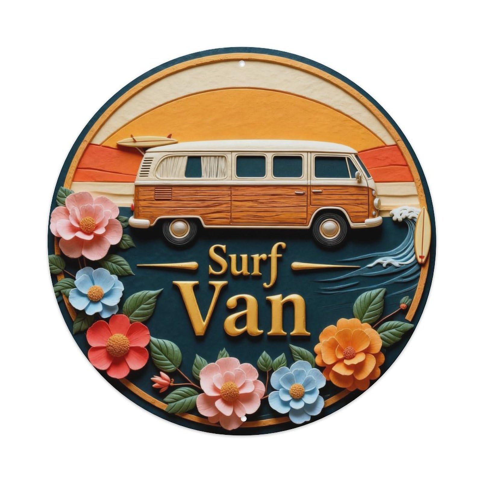 Surf Van Metal Tin Sign Plaque