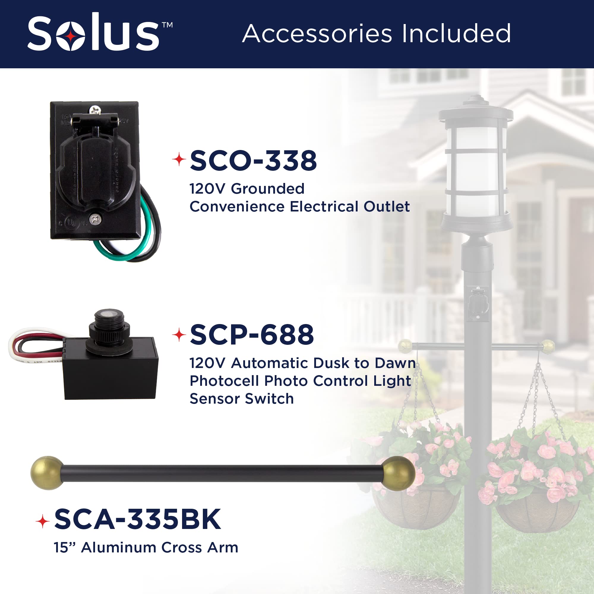 Lamp Post With Sensor Wiring Photo Eye Black Post Light Photocell