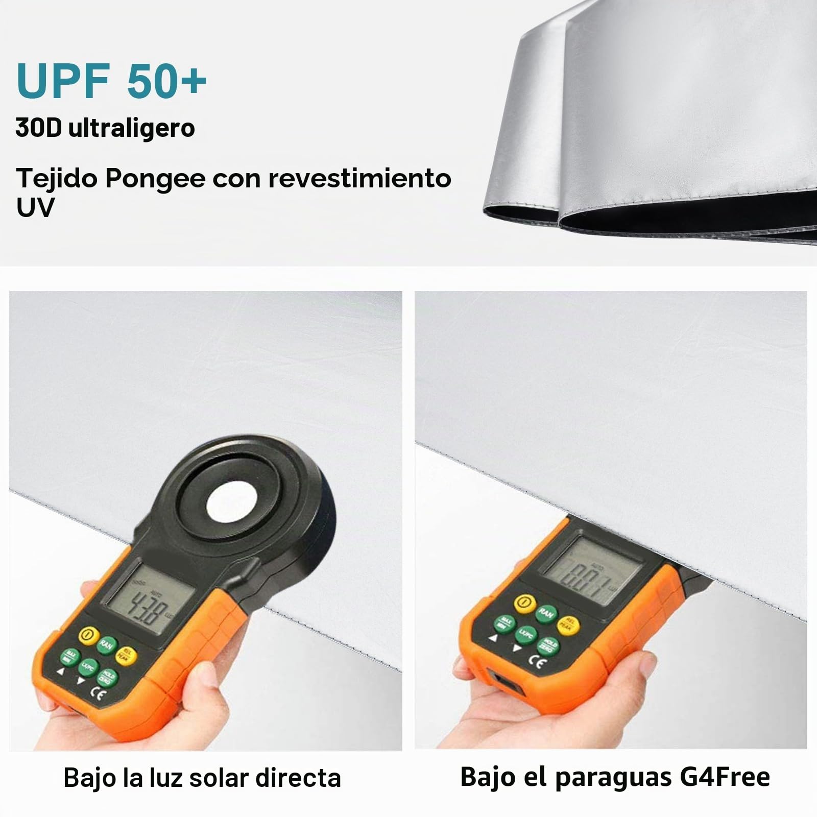 G4Free Paraguas de viaje compacto ultraligero UPF 50+ con protección UV, paraguas de fibra de carbono, súper delgado, pequeño