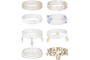 8Pcs 31.5 Inches African Waist Bead Chain Elastic Belly Beads Butterfly Shell...