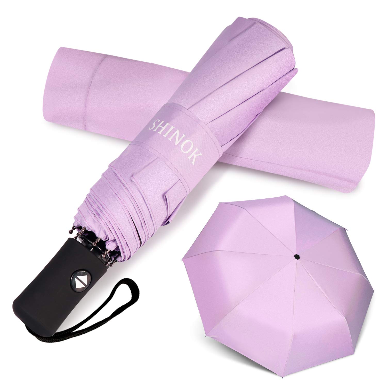 Travel Umbrella Folding Compact Umbrella Auto Open Close Sun Rain Umbrella with Sleeve