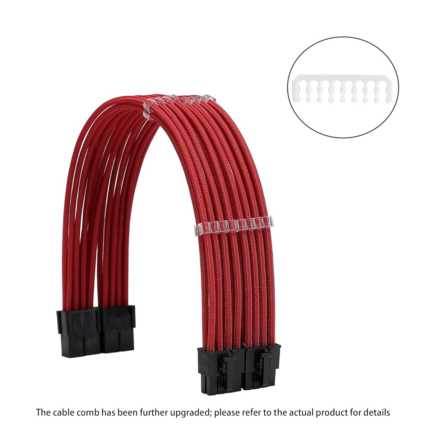 Formulamod Sleeve Extension Power Supply Cable Kit 18AWG ATX 24P+ EPS 8-P+PCI-E8-P with Combs for PSU to Motherboard/GPU (red)