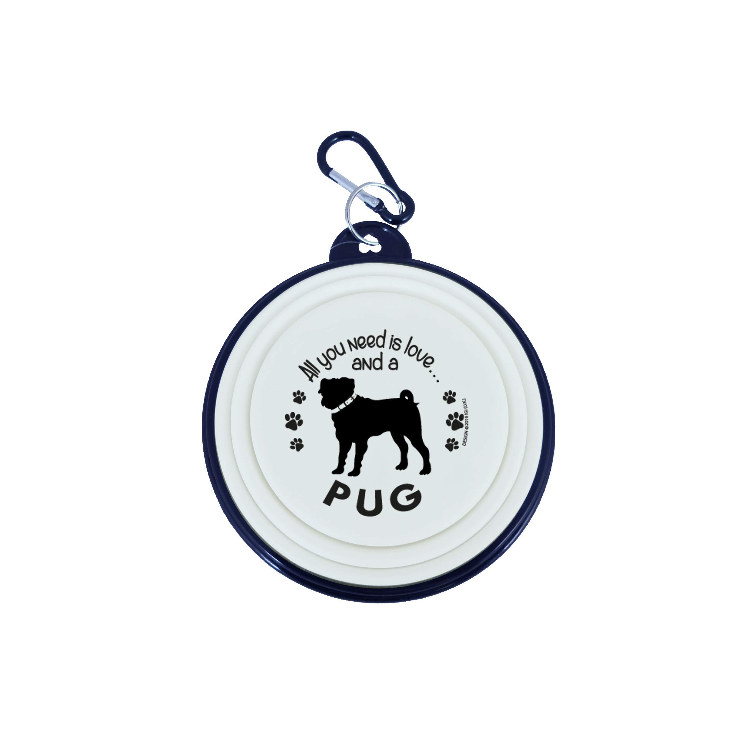 Travel Dog Bowls - Collapsible Bowl - Small Dogs (Pug)