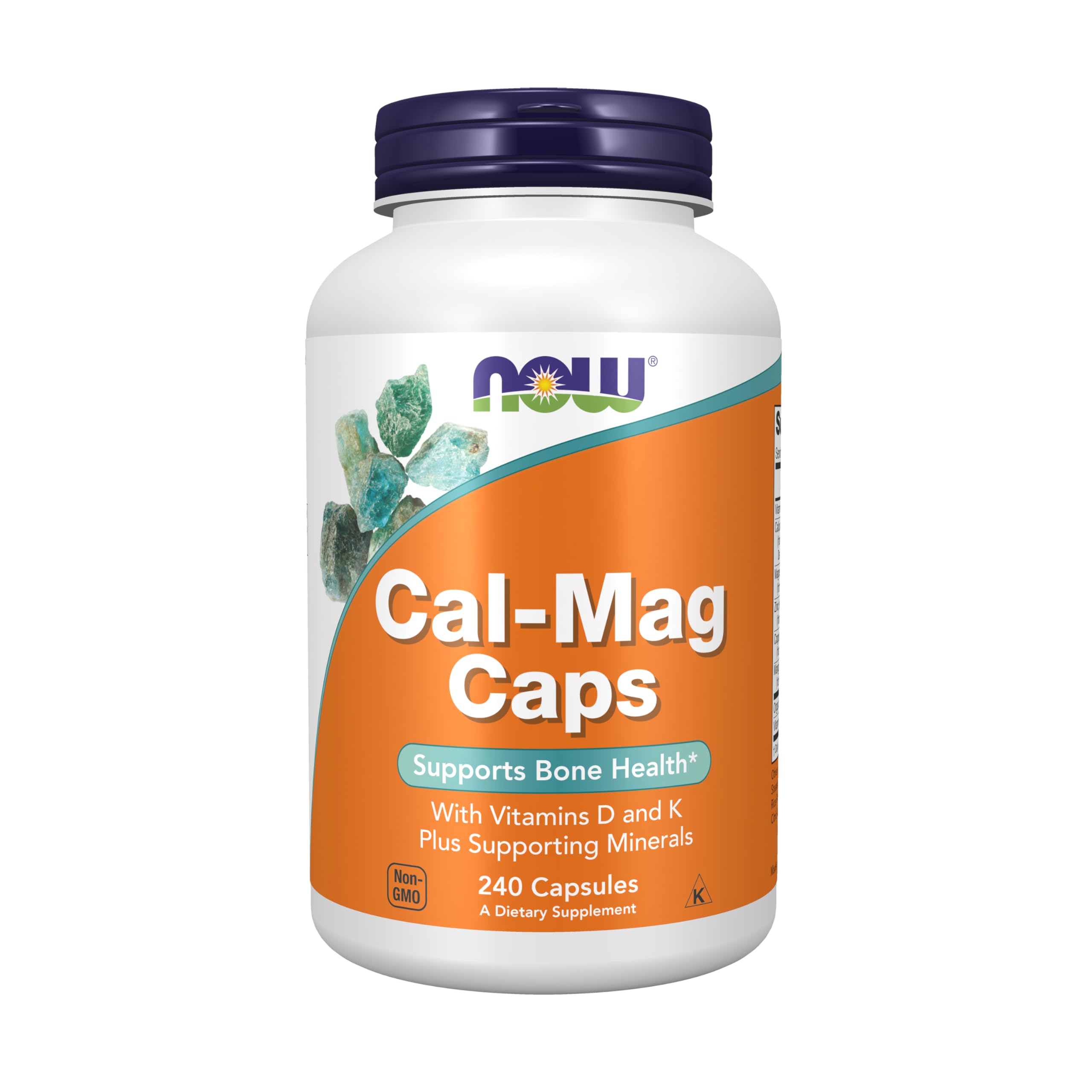 NOW Supplements, Cal-Mag Caps with Vitamin D and Supporting Minerals, Supports Bone Health*, 240 Veg Capsules