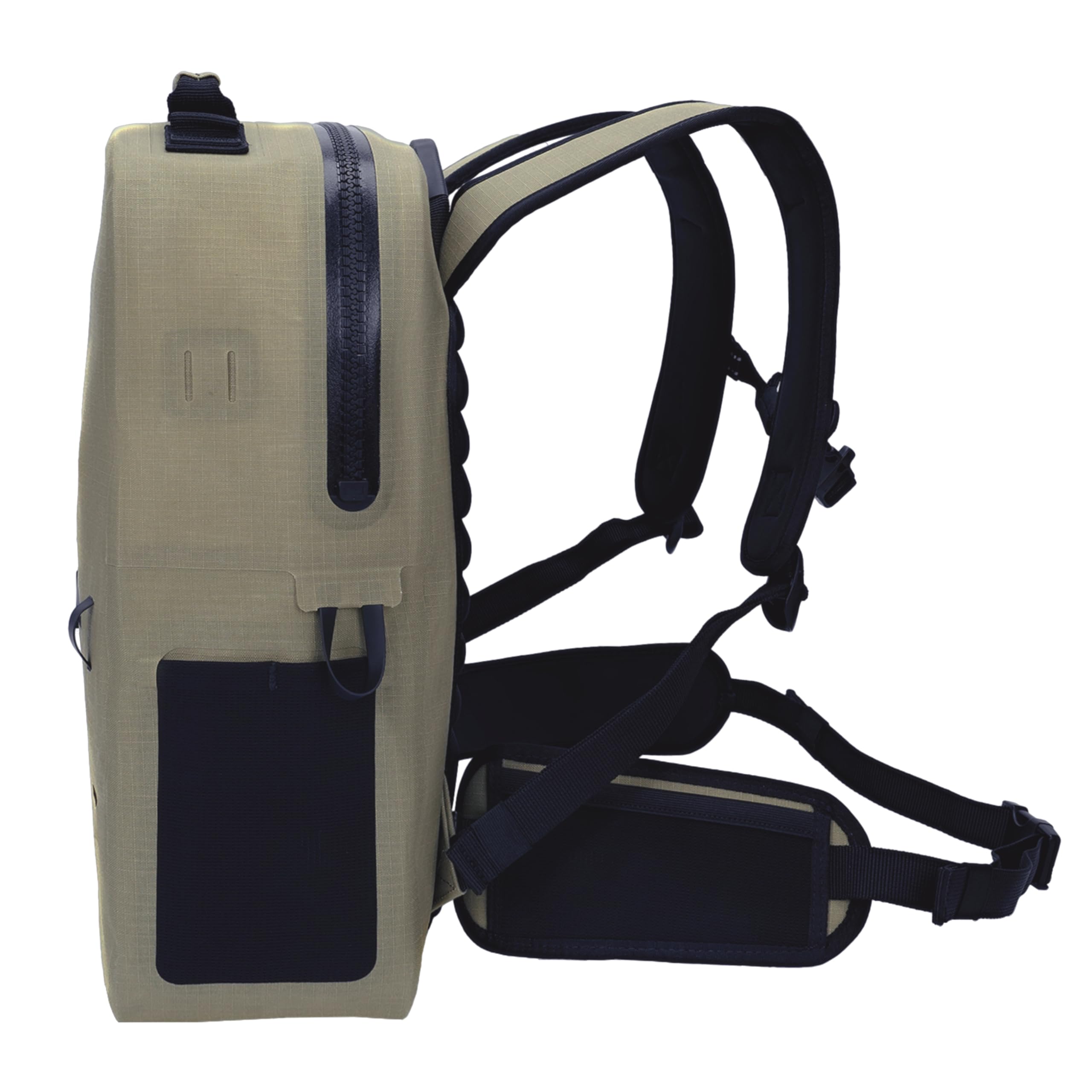 Breakwater Supply River Ute Mochila impermeable, bolsa seca sumergible flotante IP68, cinturón acolchado para la cadera y cremalleras herméticas | 20L
