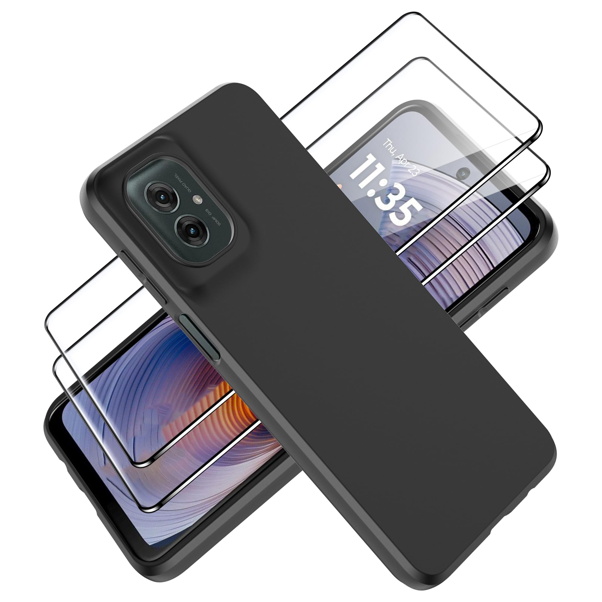 Custodia Portafoglio Per Motorola Moto G55 5G - Pelle Premium Con Vetro Custodia Portafoglio Per Motorola Moto G55 5G - Pelle Premium Con Vetro