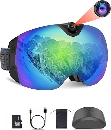OhO - Gafas de esquí con cámara, gafas de snowboard con cámara 4K con función WiFi y vista ajustable de reconstrucción de video